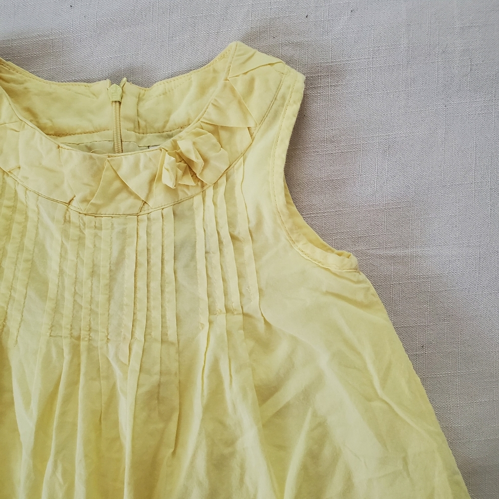 Mayoral Chic Butter Yellow Pleated Kids Dress Girls 6 Sleeveless Spring Easter - Picture 2 of 7